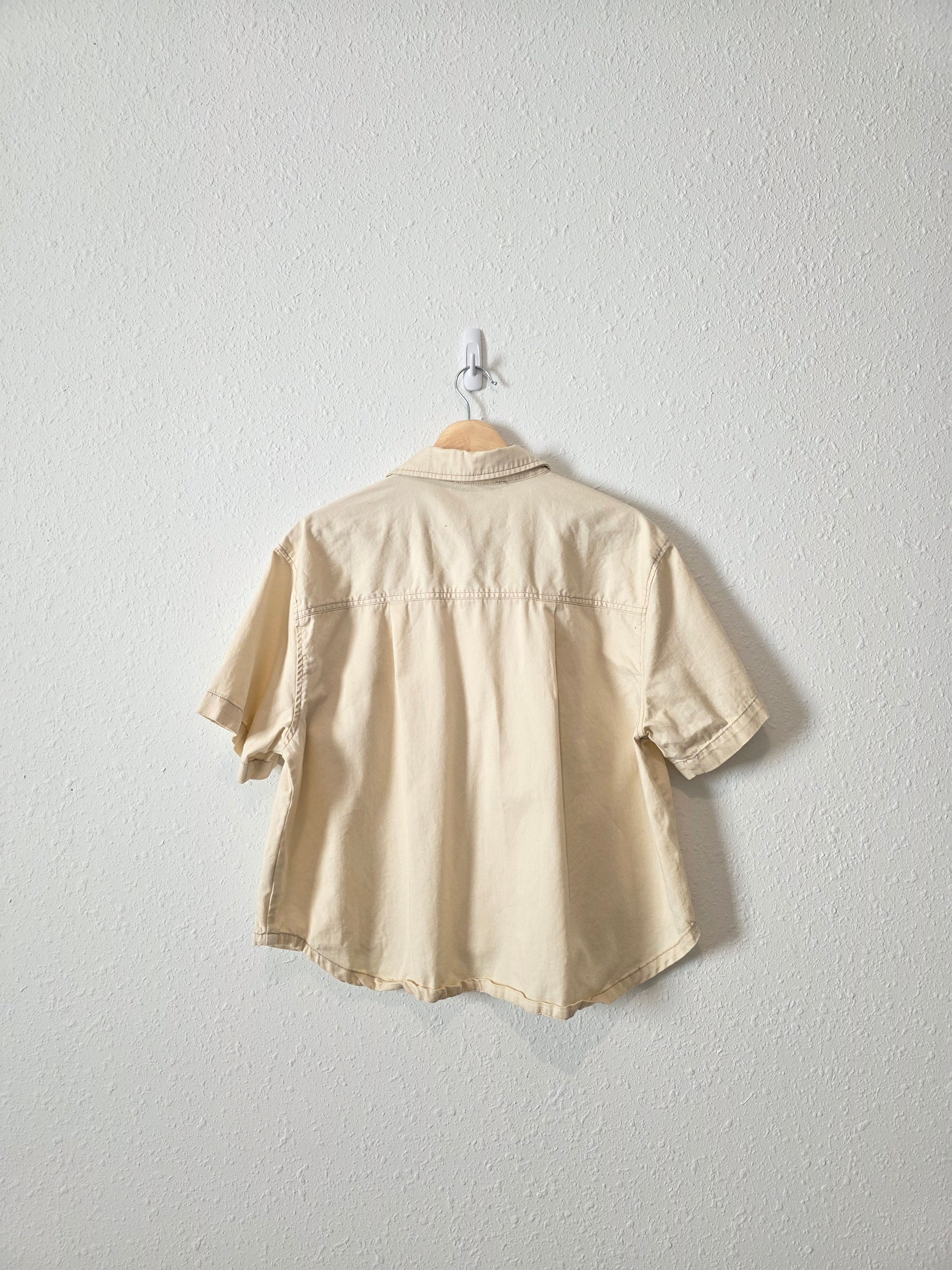 Cream Button Up Boxy Shirt (M)