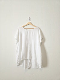White Linen Relaxed Tee (2X)