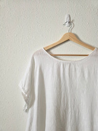 White Linen Relaxed Tee (2X)