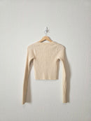 Aerie Cream Ribbed Cardigan (XS)