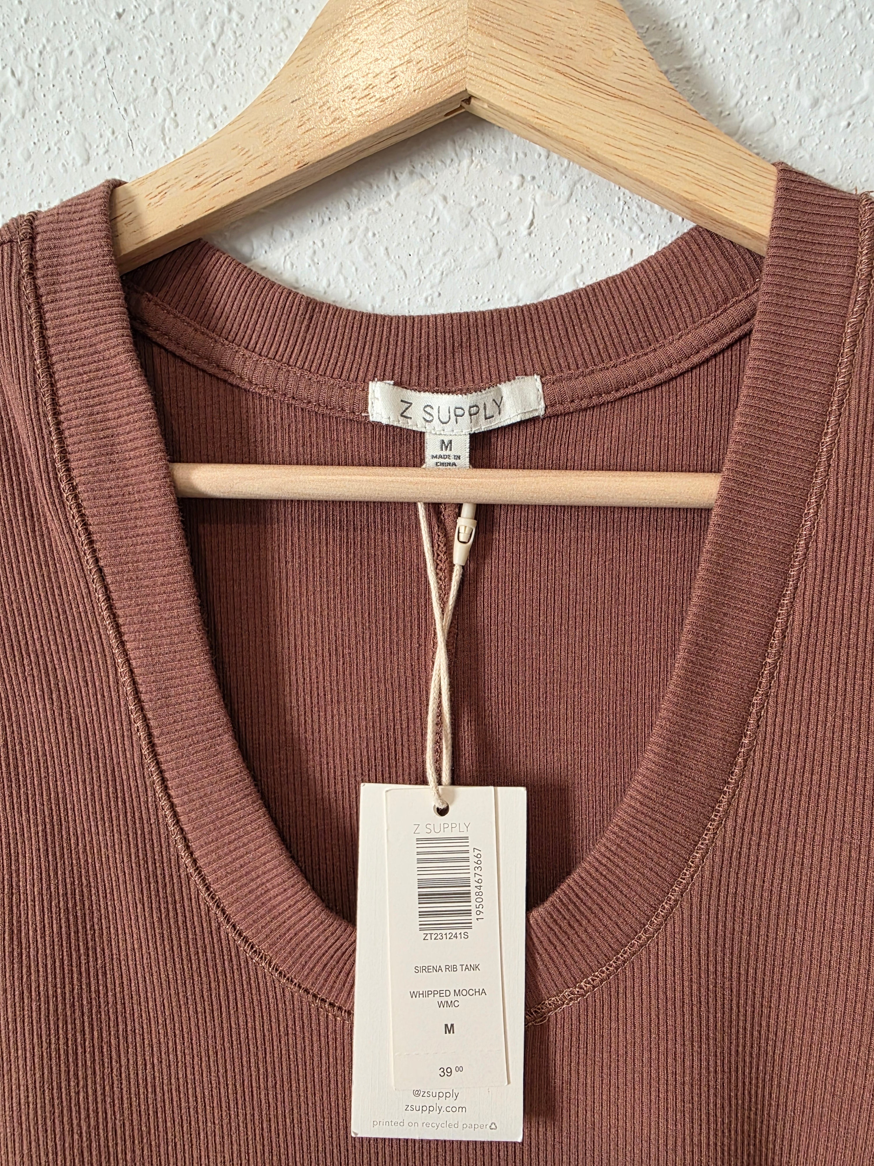 NEW Z Supply Brown Ribbed Tank (M)