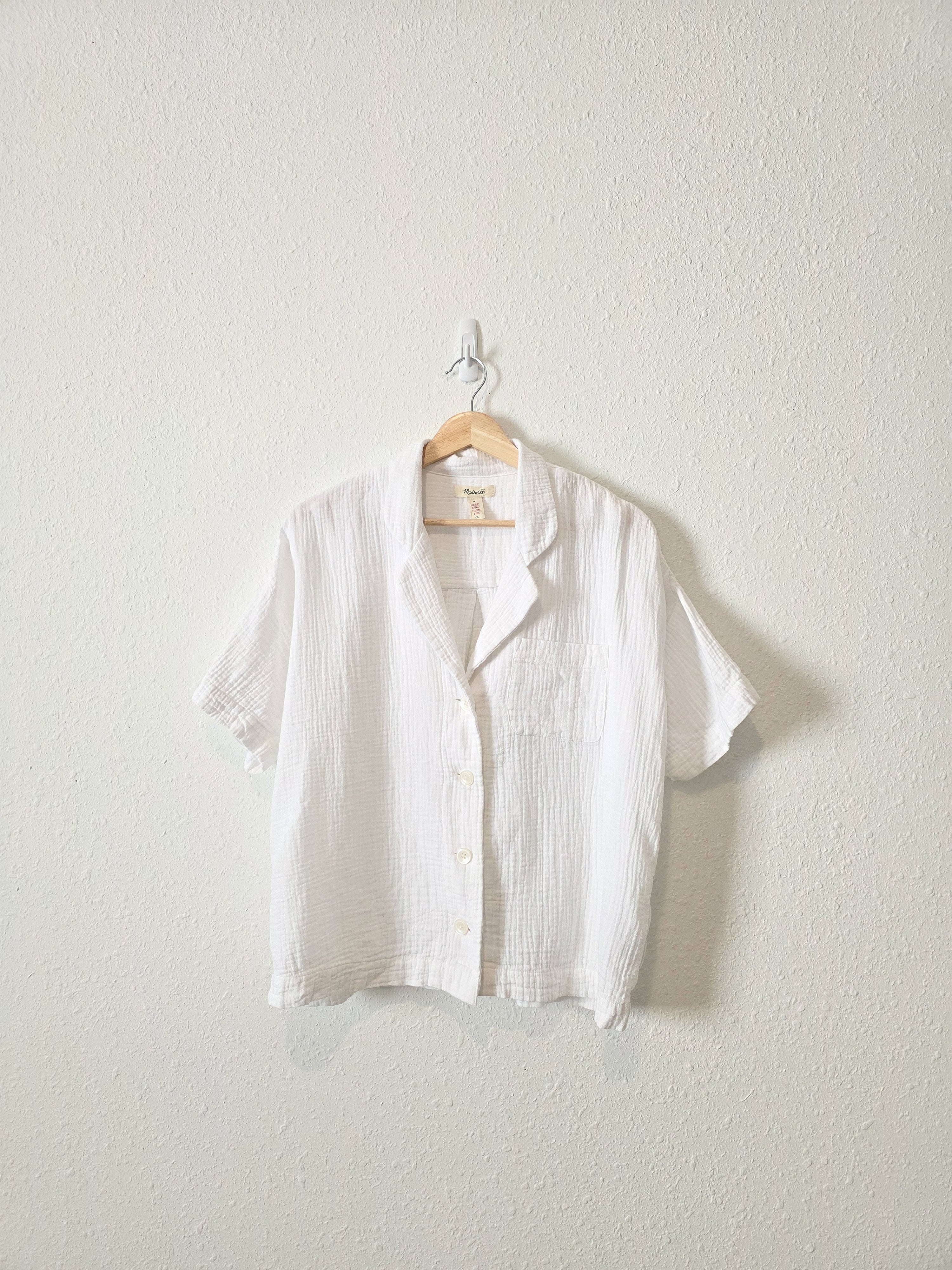 Madewell White Gauze Button Up (M)