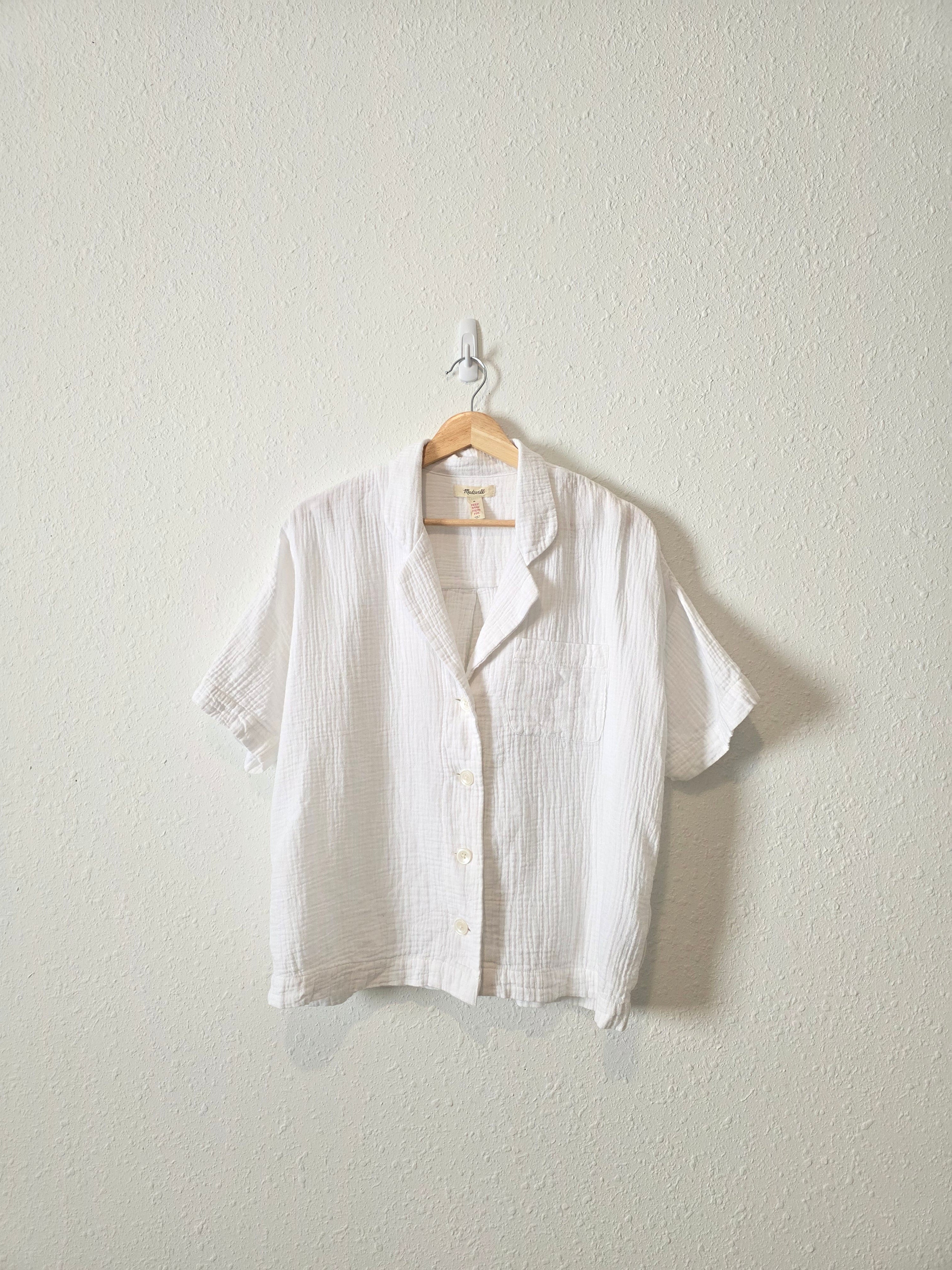 Madewell White Gauze Button Up (M)