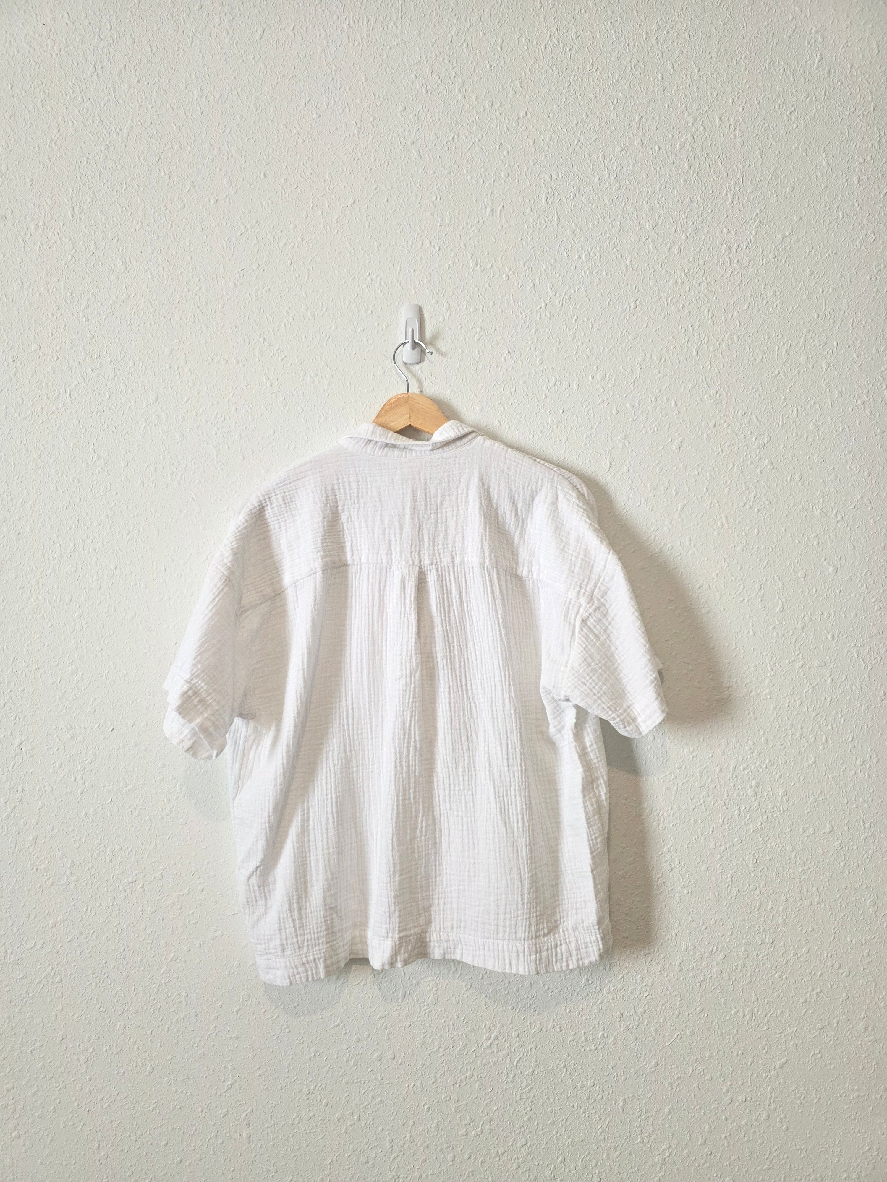 Madewell White Gauze Button Up (M)