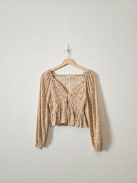 Dainty Floral Smocked Top (M)