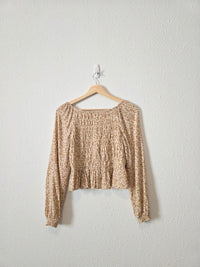 Dainty Floral Smocked Top (M)