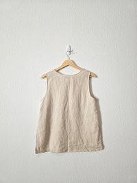 Vintage Floral Linen Tank (S)
