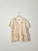 Floral Crochet Boho Blouse (M)