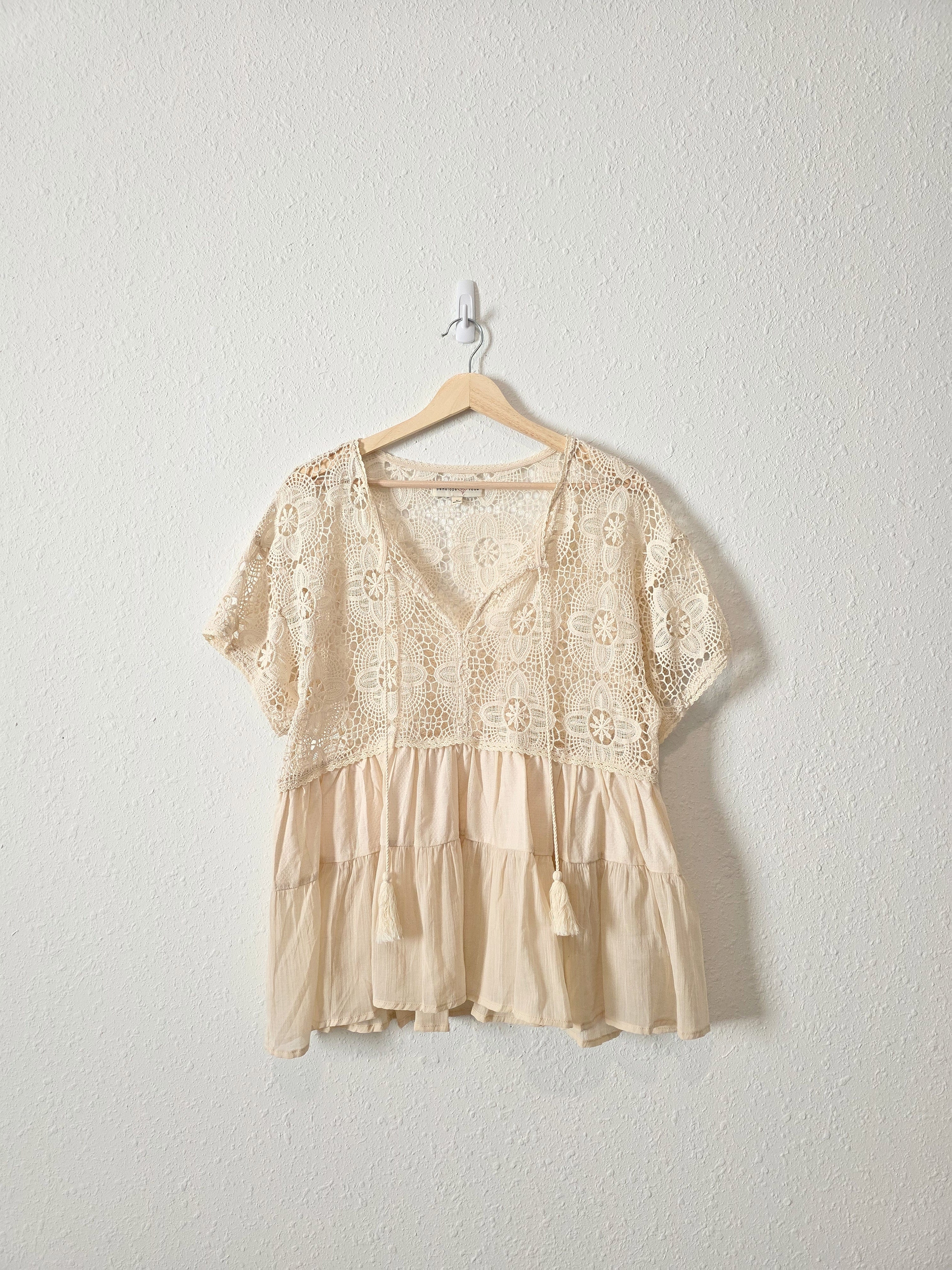 Floral Crochet Boho Blouse (M)