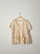 Floral Crochet Boho Blouse (M)