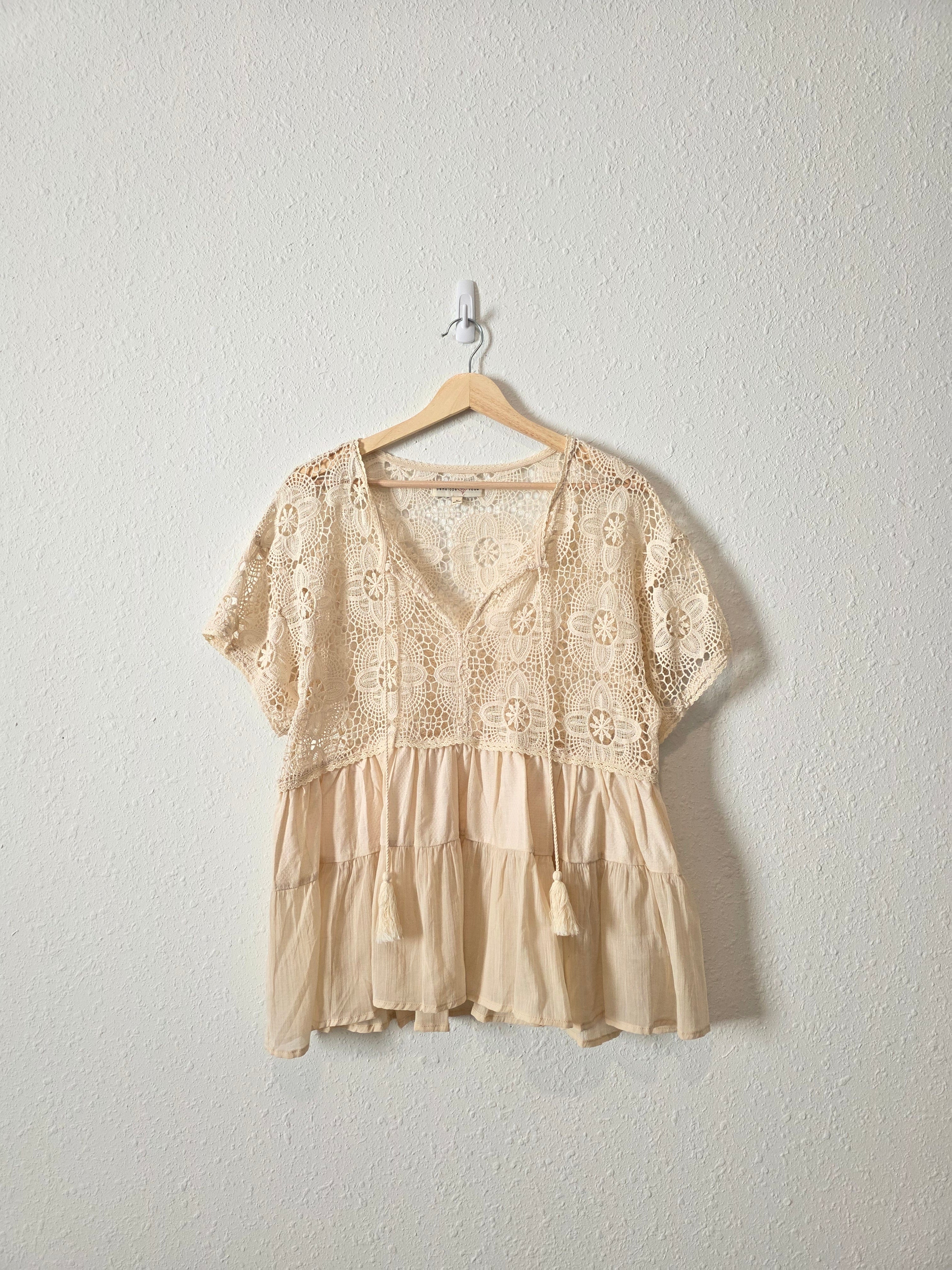 Floral Crochet Boho Blouse (M)