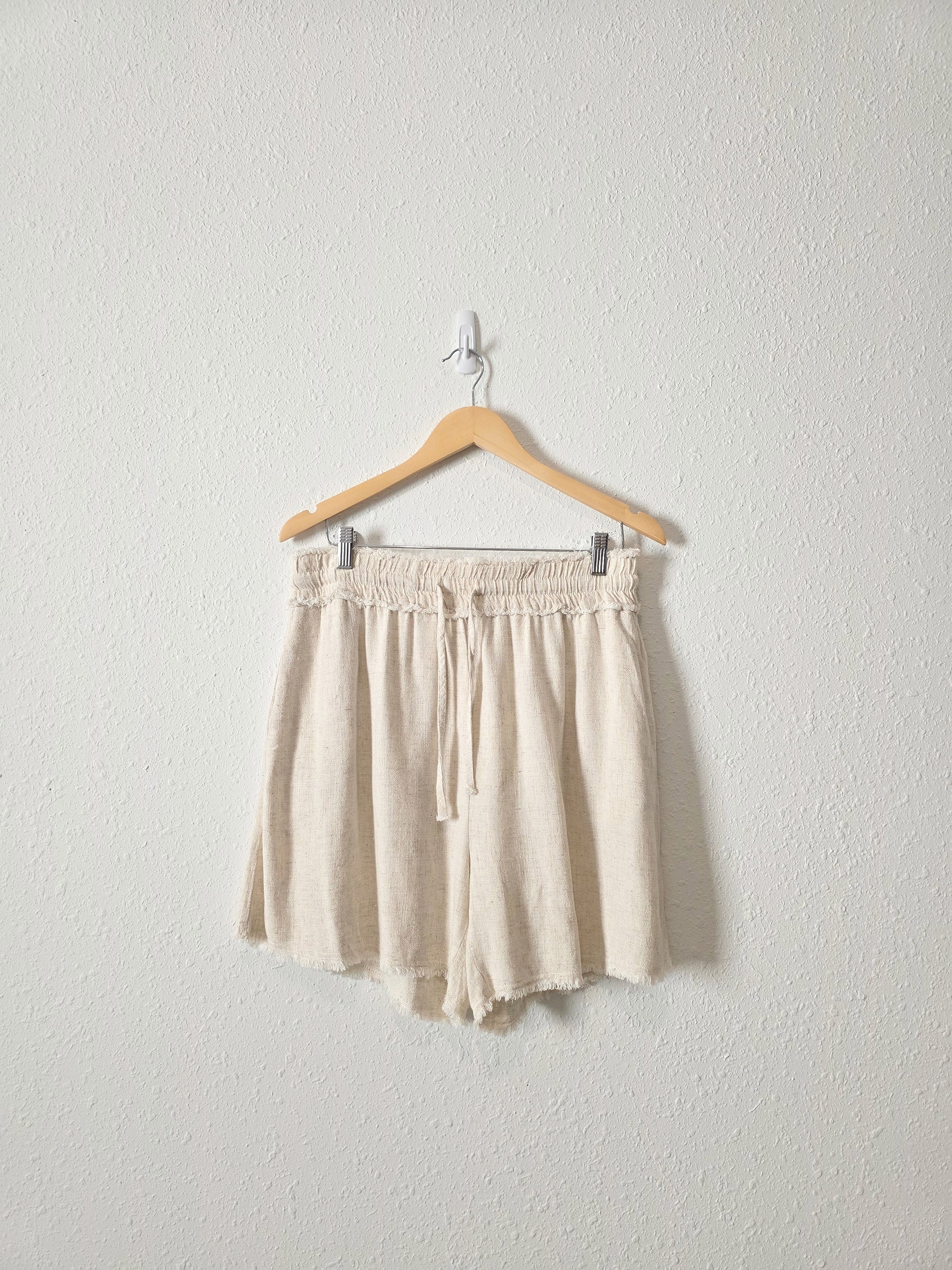 NEW Relaxed Linen Blend Shorts (L)