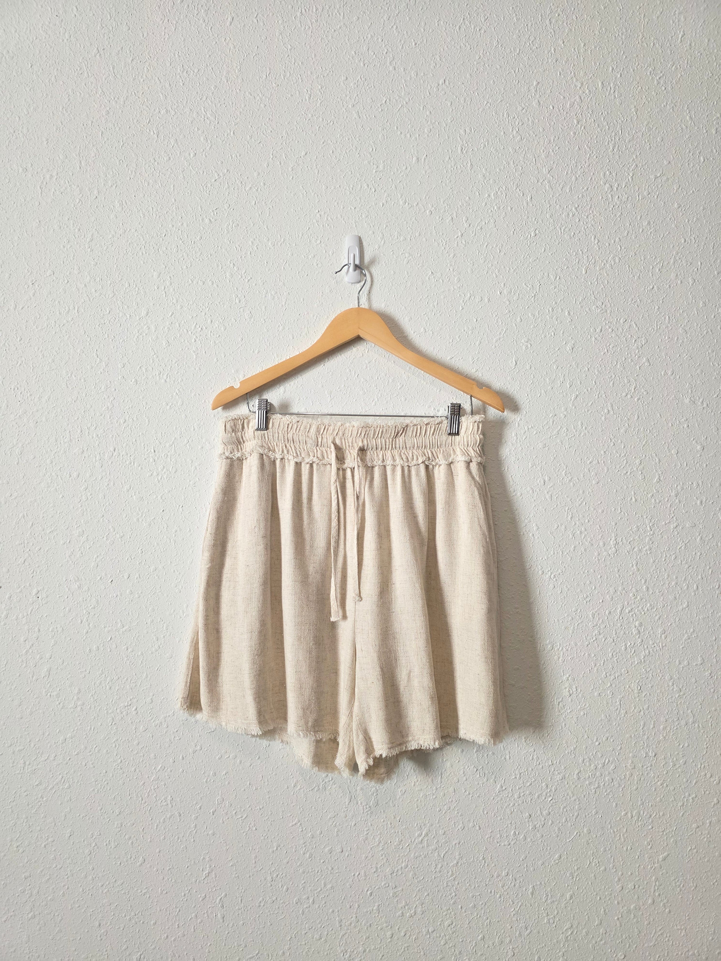 NEW Relaxed Linen Blend Shorts (L)