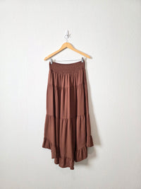 NEW Brown Tiered Midi Skirt (M)