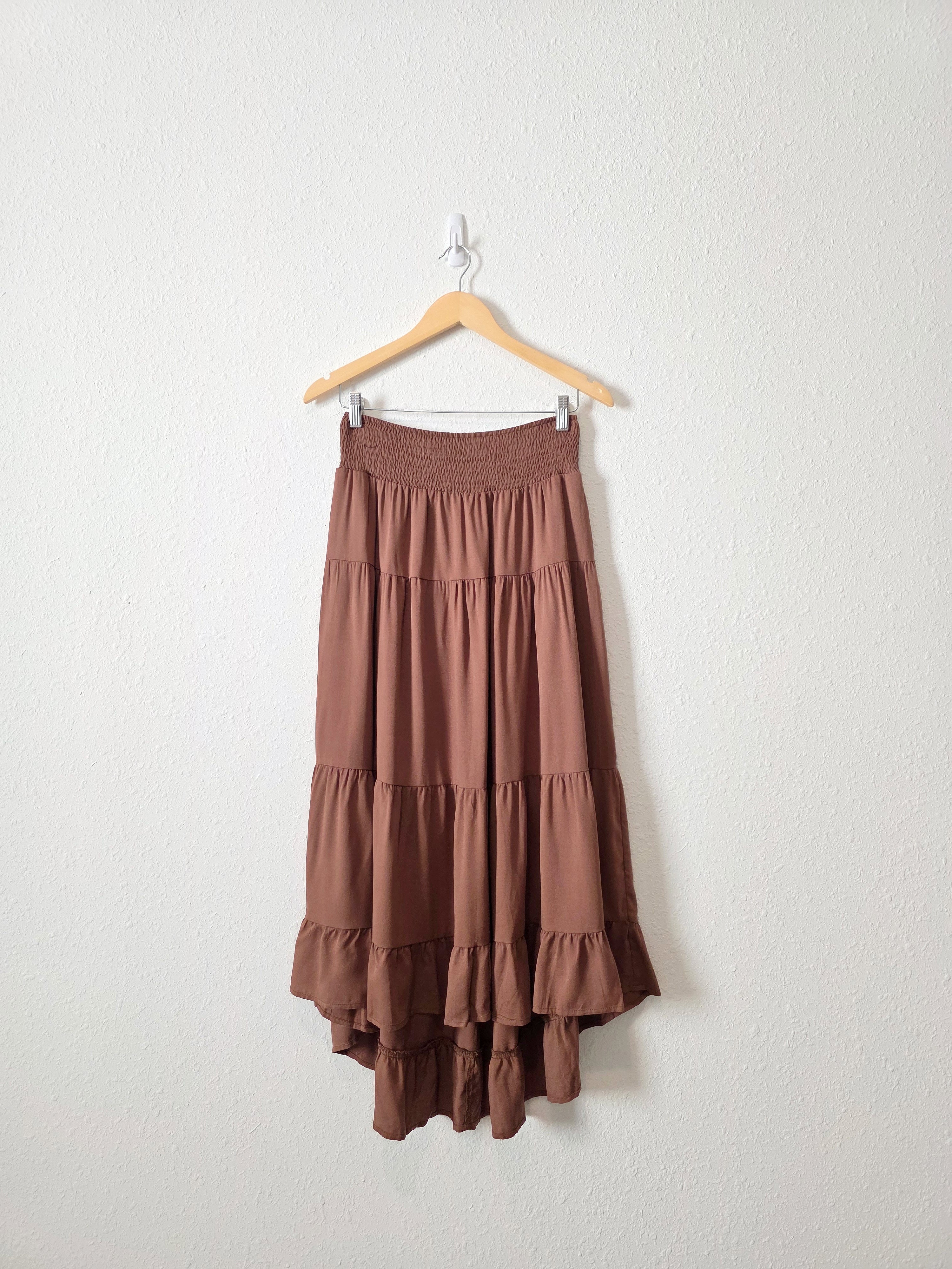 NEW Brown Tiered Midi Skirt (M)