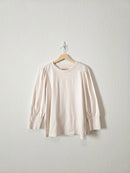 Loft Puff Sleeve Cotton Top (L)