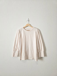Loft Puff Sleeve Cotton Top (L)