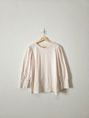 Loft Puff Sleeve Cotton Top (L)