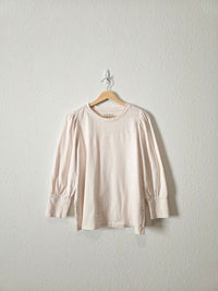 Loft Puff Sleeve Cotton Top (L)