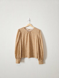 Loft Floral Puff Sleeve Top (S)