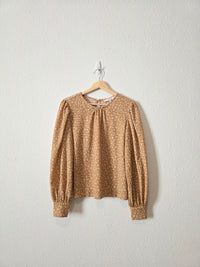 Loft Floral Puff Sleeve Top (S)