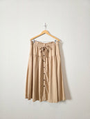 Linen Blend Midi Skirt (L)