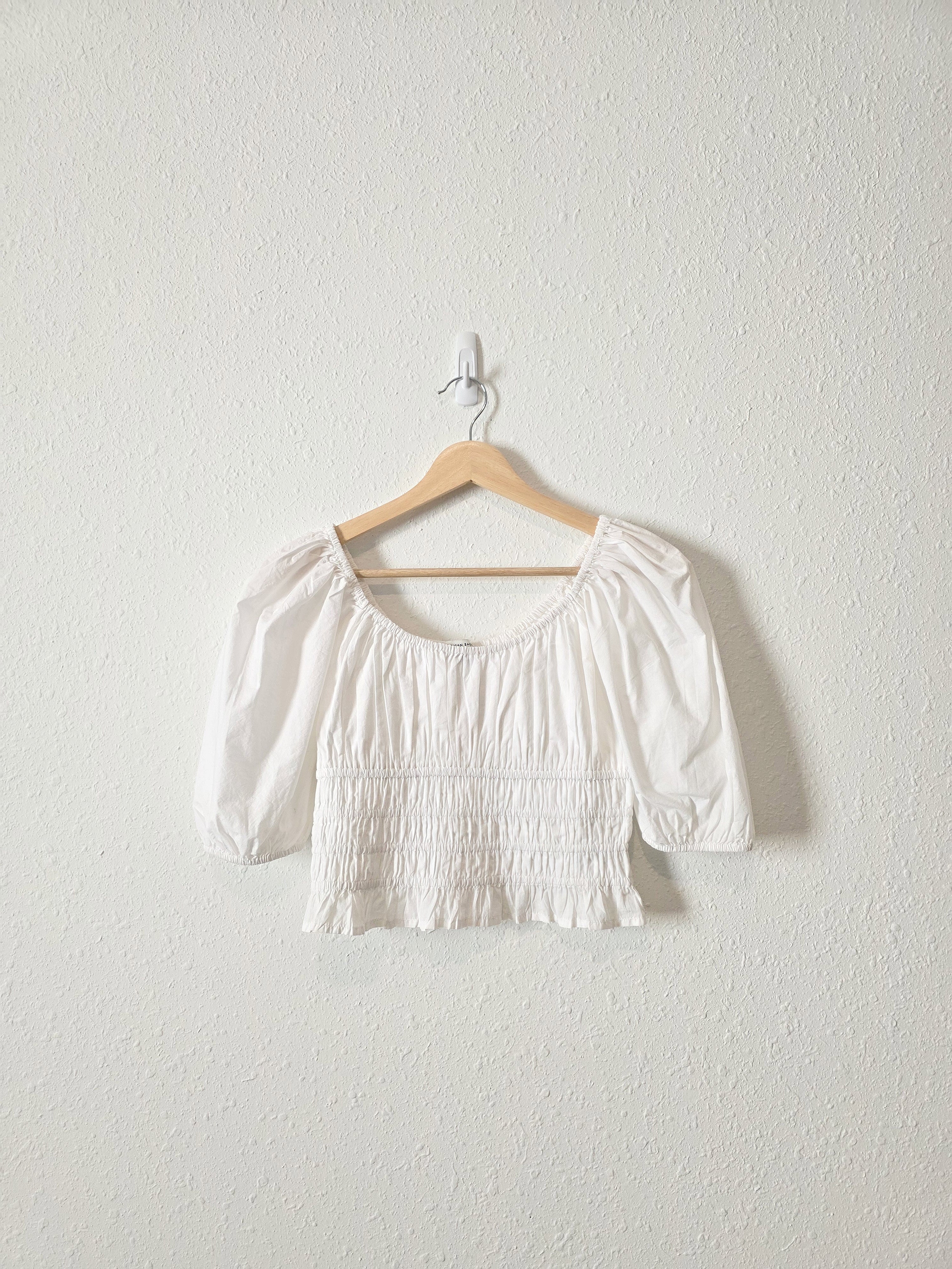 White Smocked Cotton Top (XS)