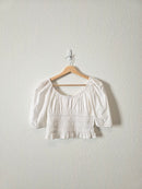 White Smocked Cotton Top (XS)