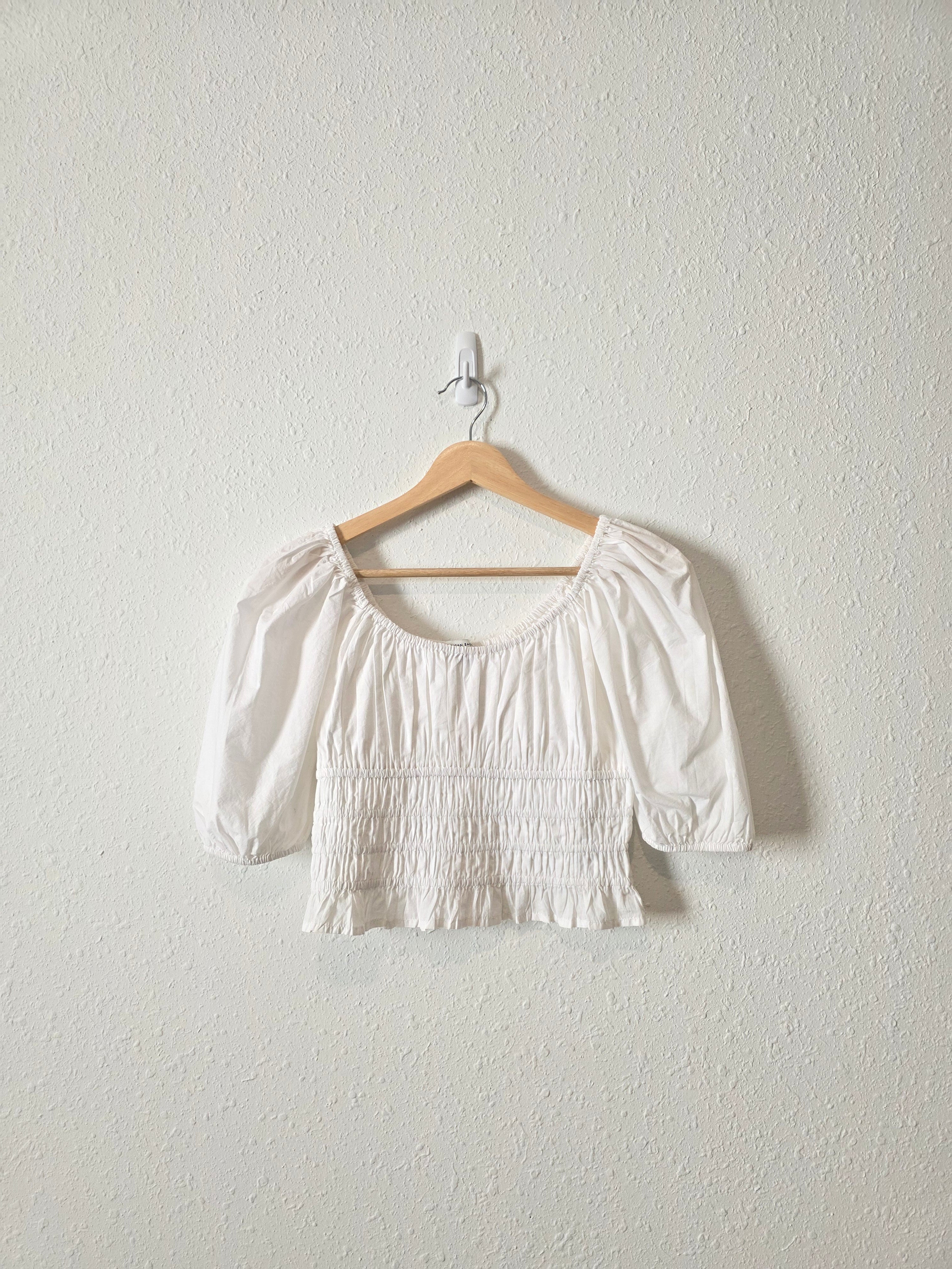 White Smocked Cotton Top (XS)