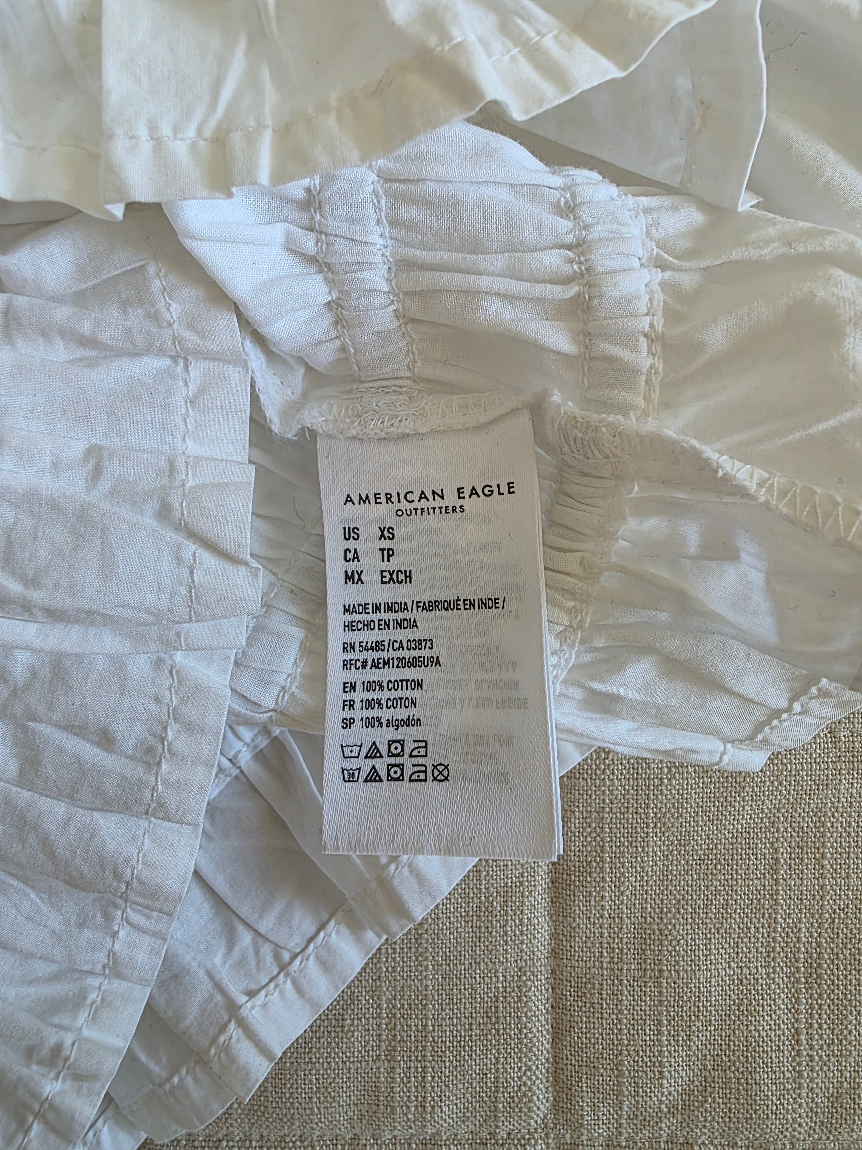 White Smocked Cotton Top (XS)