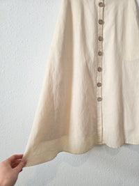 Grae Cove Cotton Linen Midi Skirt (S)