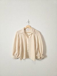 Carly Jean Puff Sleeve Button Up (S)