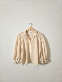 Carly Jean Puff Sleeve Button Up (S)