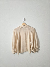 Carly Jean Puff Sleeve Button Up (S)