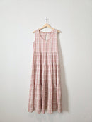 Plaid Cotton Midi Dress (XXS-S)