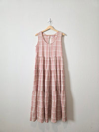 Plaid Cotton Midi Dress (XXS-S)