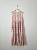 Plaid Cotton Midi Dress (XXS-S)