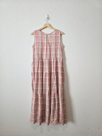 Plaid Cotton Midi Dress (XXS-S)