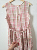 Plaid Cotton Midi Dress (XXS-S)