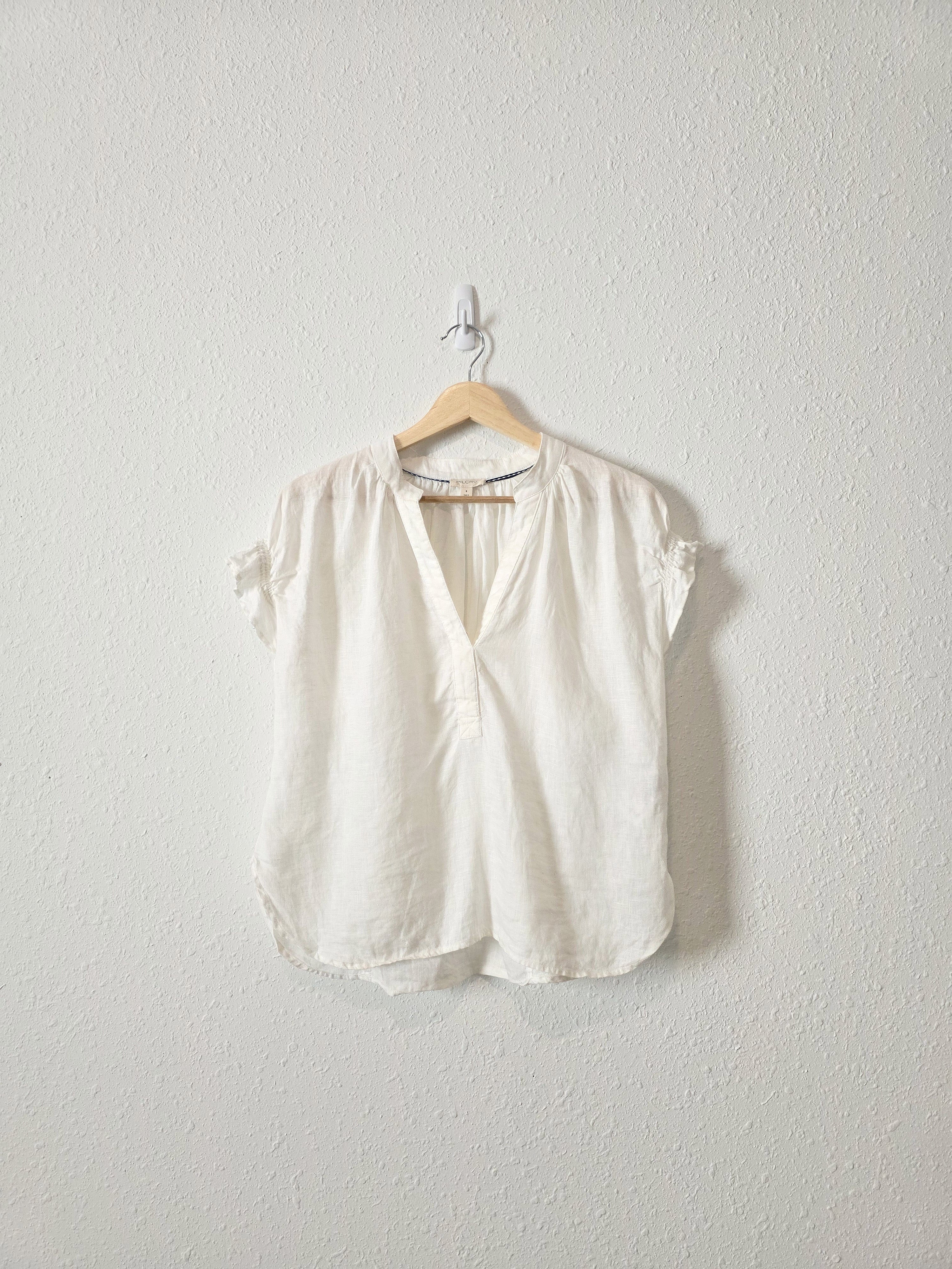 Anthropologie White Linen Top (S)