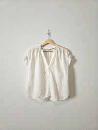 Anthropologie White Linen Top (S)