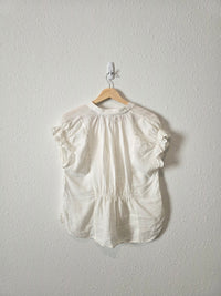 Anthropologie White Linen Top (S)