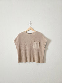 Neutral Boxy Knit Top (M)
