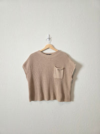 Neutral Boxy Knit Top (M)
