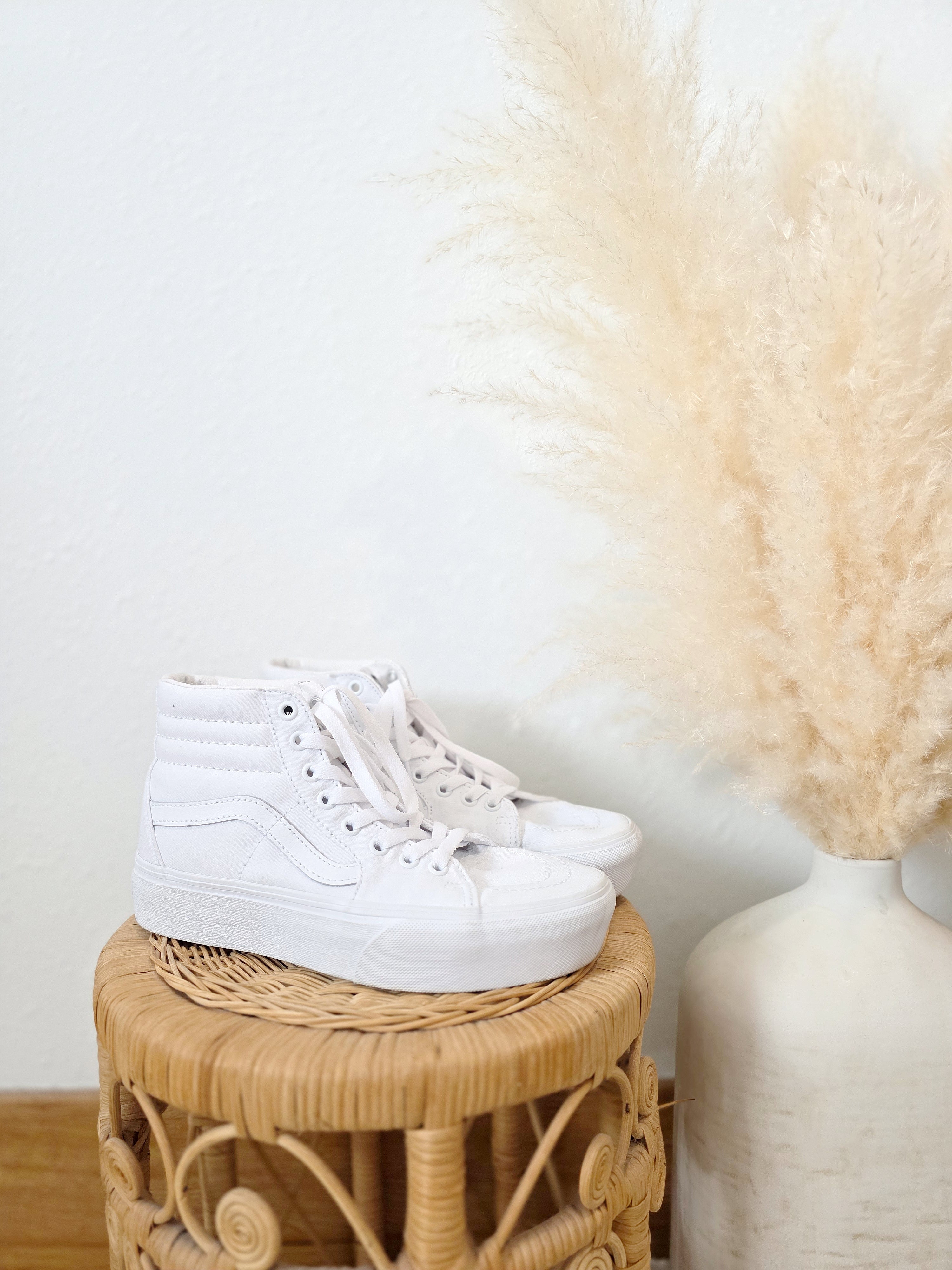 Vans White High Top Sneakers (8)