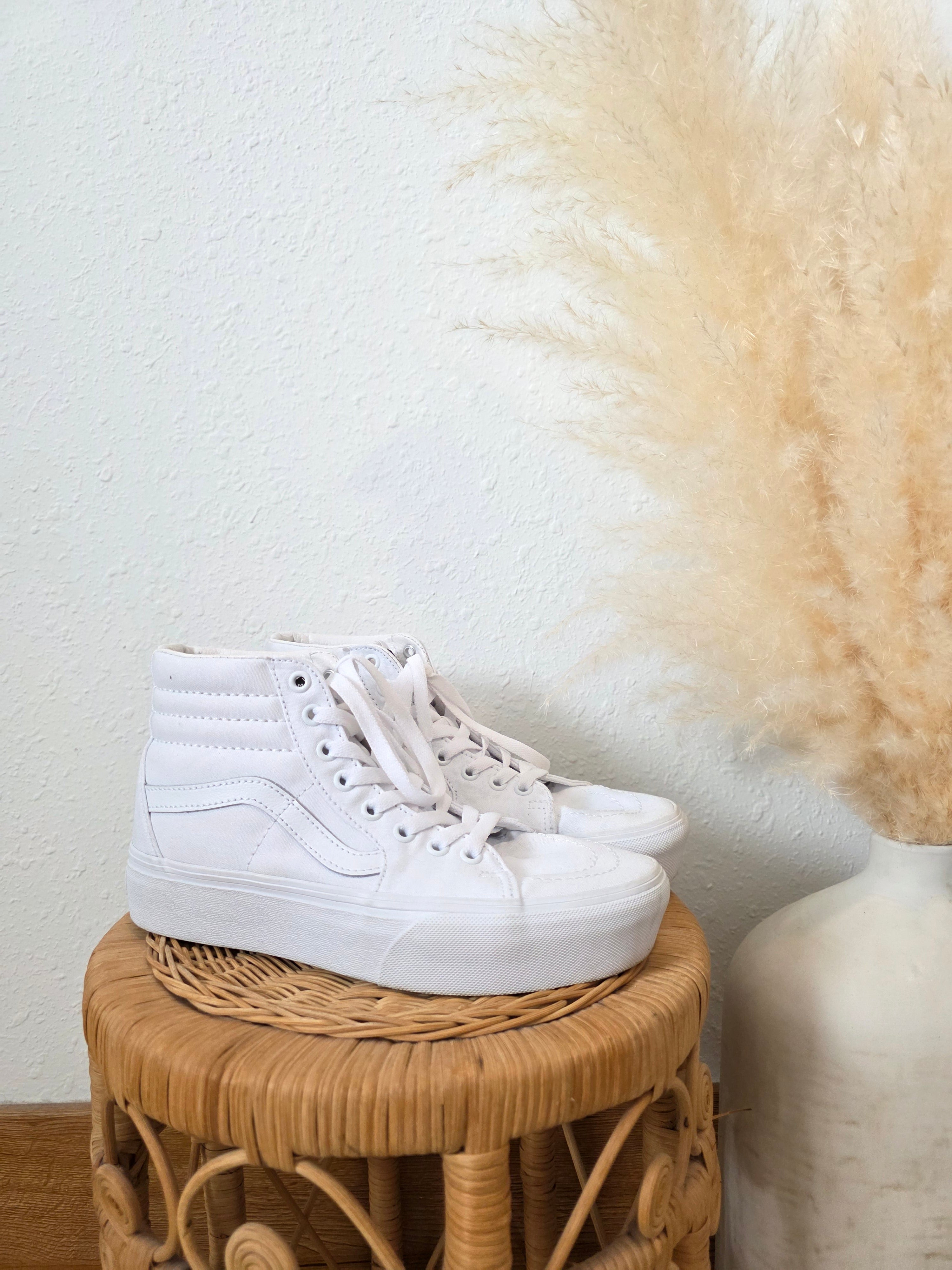 Vans White High Top Sneakers (8)
