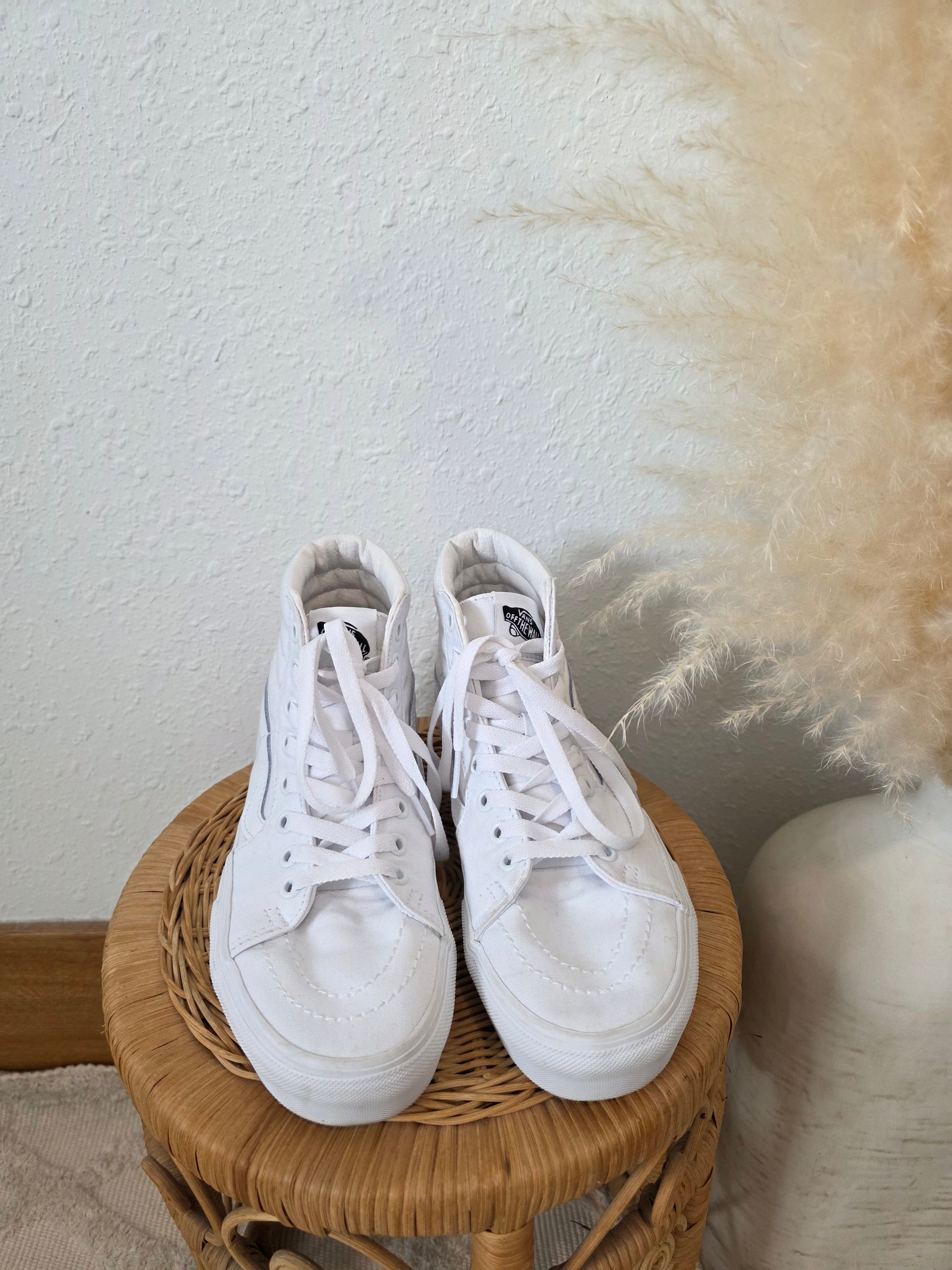 Vans White High Top Sneakers (8)