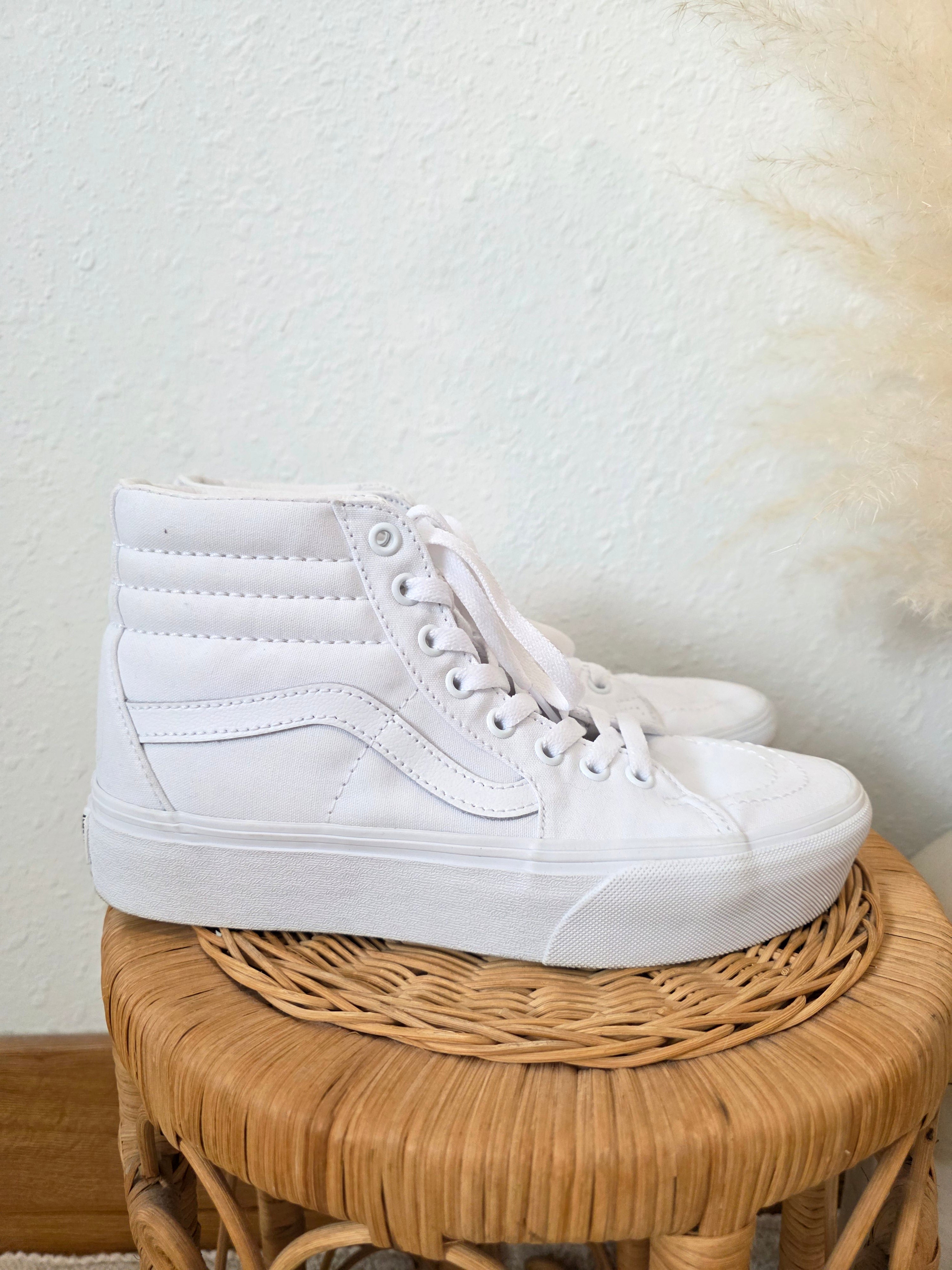 Vans White High Top Sneakers (8)