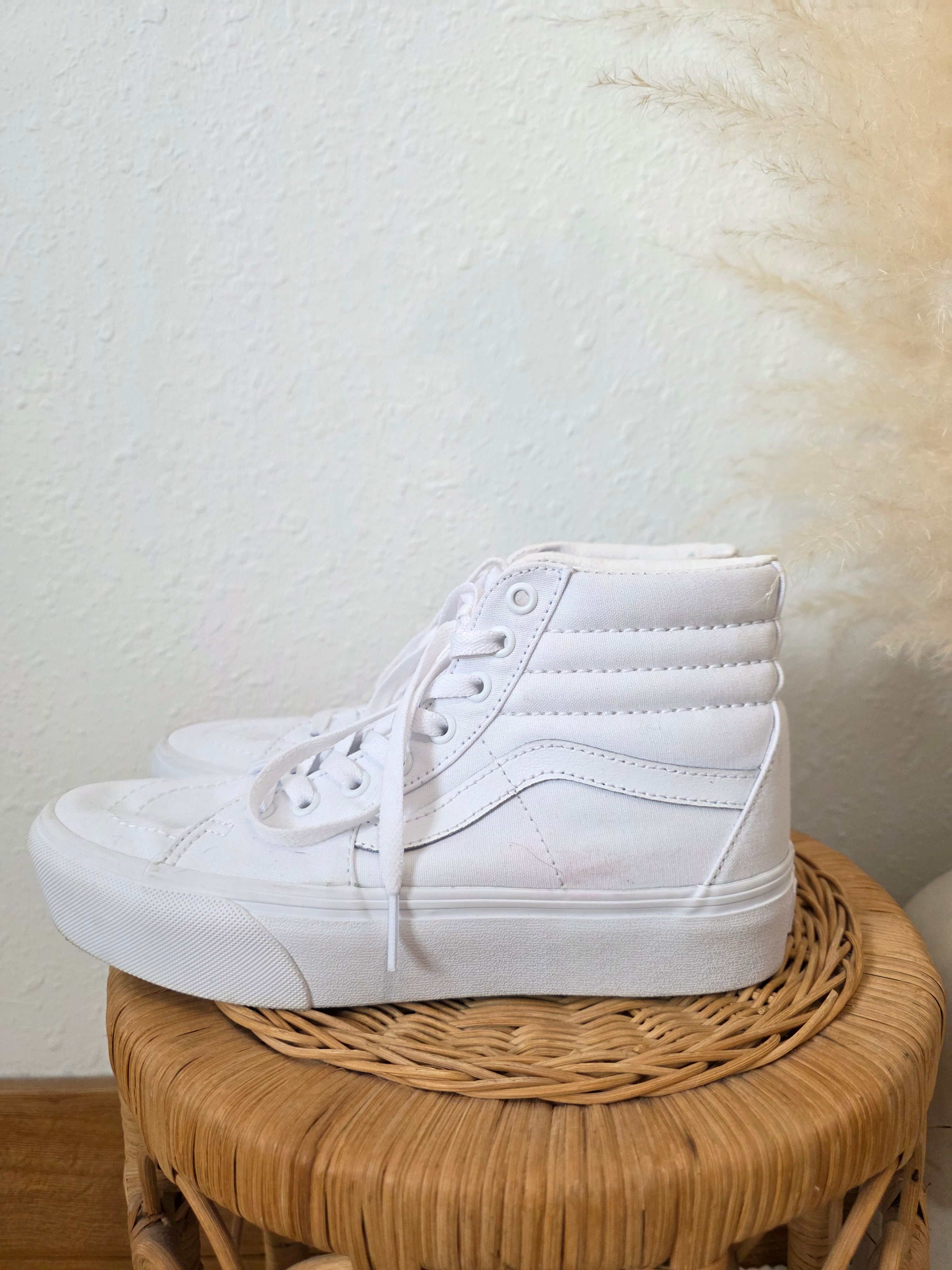 Vans White High Top Sneakers (8)