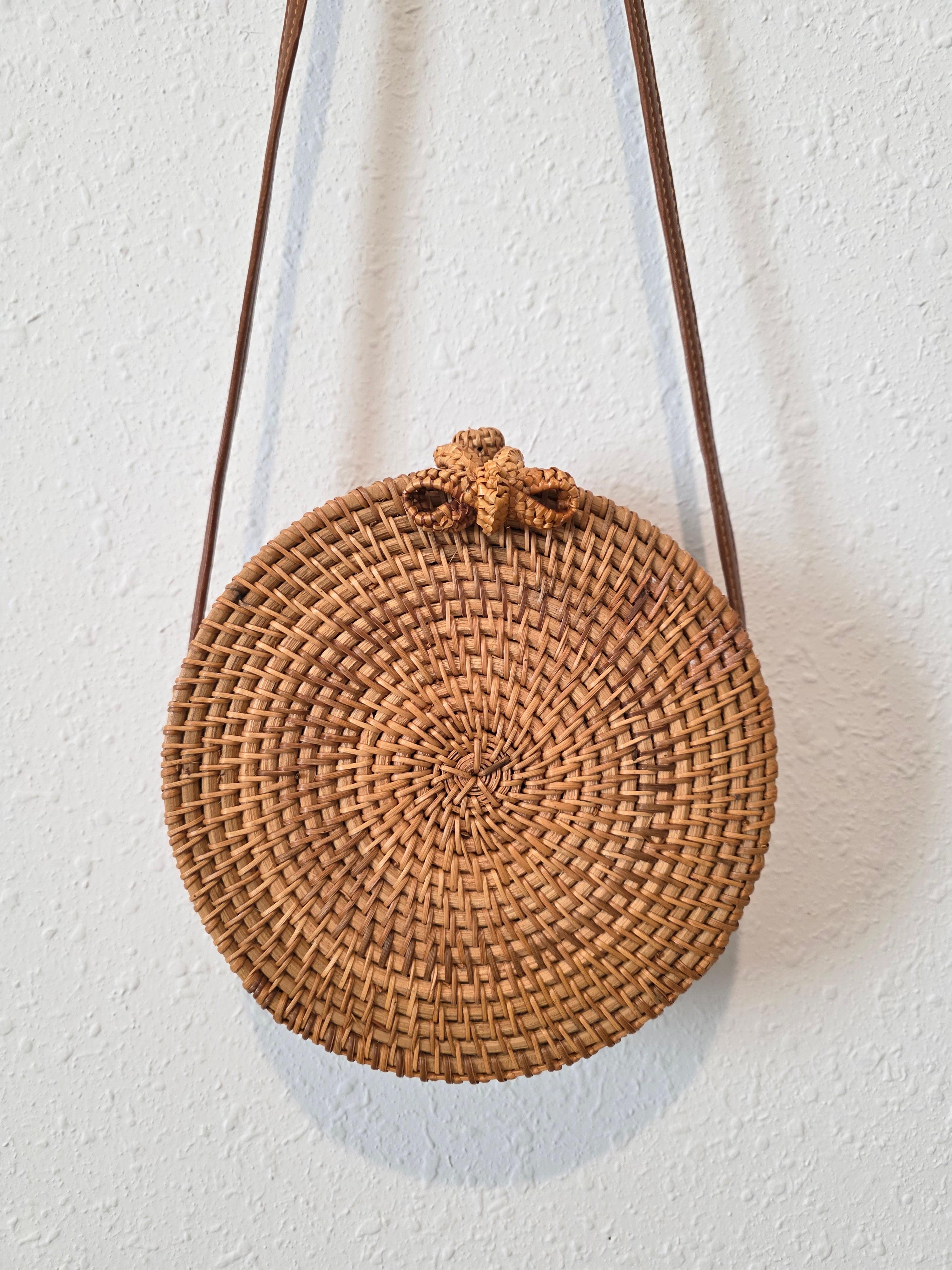 Small Rattan Crossbody Purse
